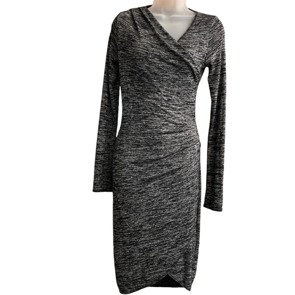 Aritzia Wilfred Free Bodycon Long Sleeve Midi Dress in Heather Grey Size… - Picture 1 of 13